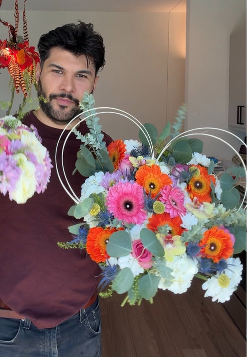 Colorful Heart Bloom Bouquet