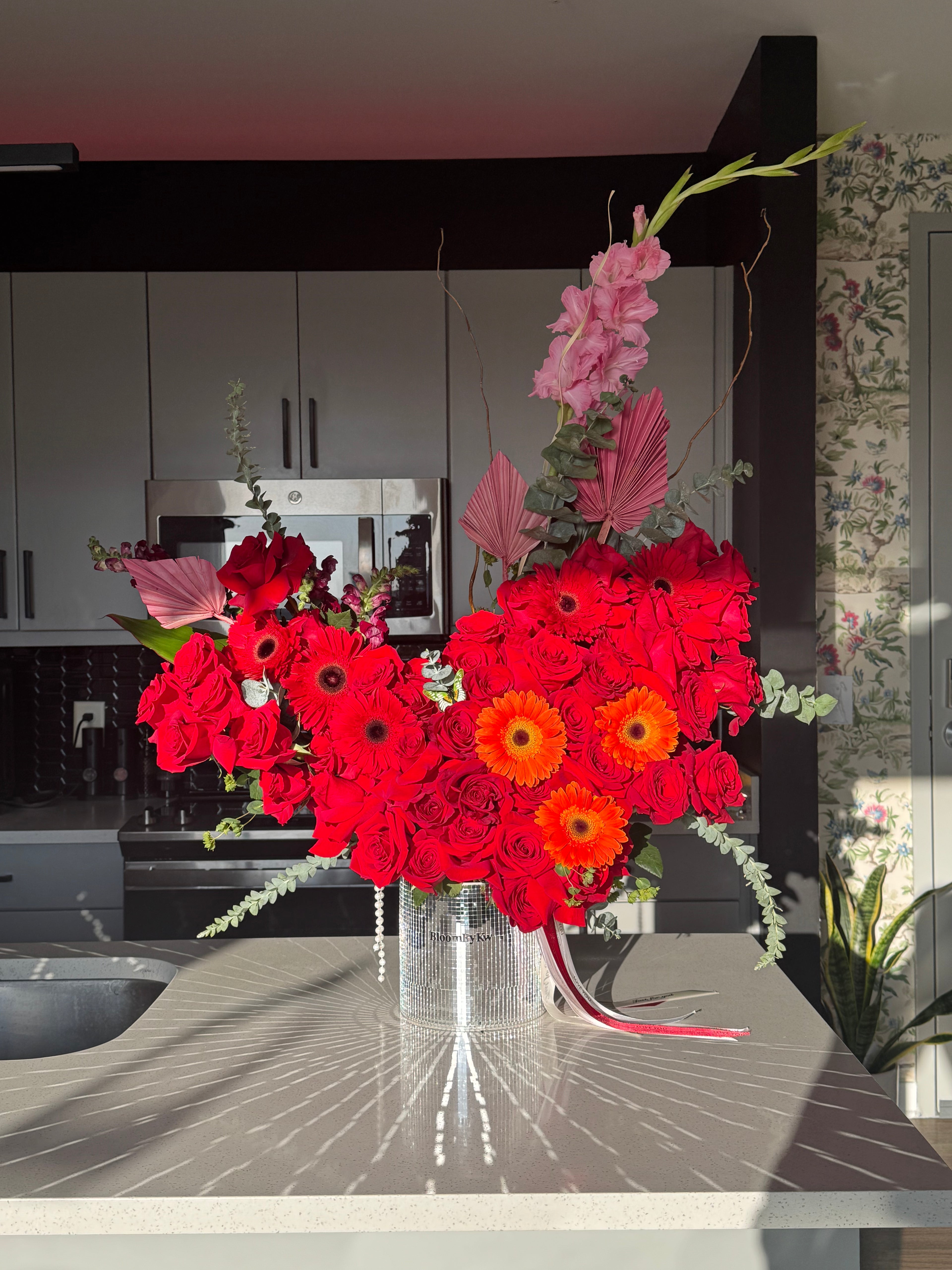 Luxury Red Rose & Gerbera Centerpiece