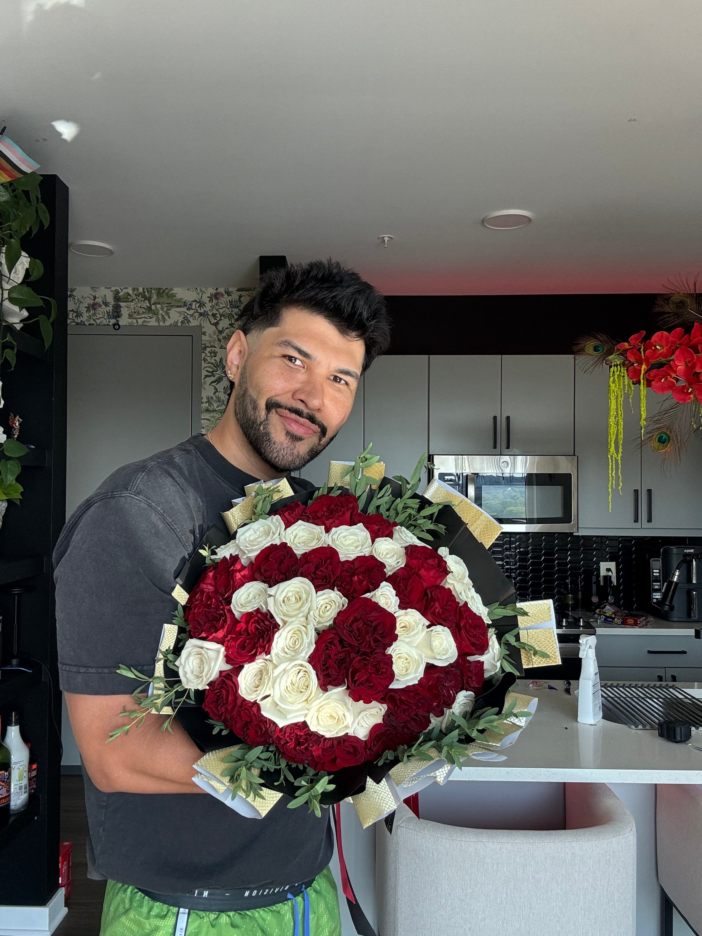 Red & White Bloom Bouquet