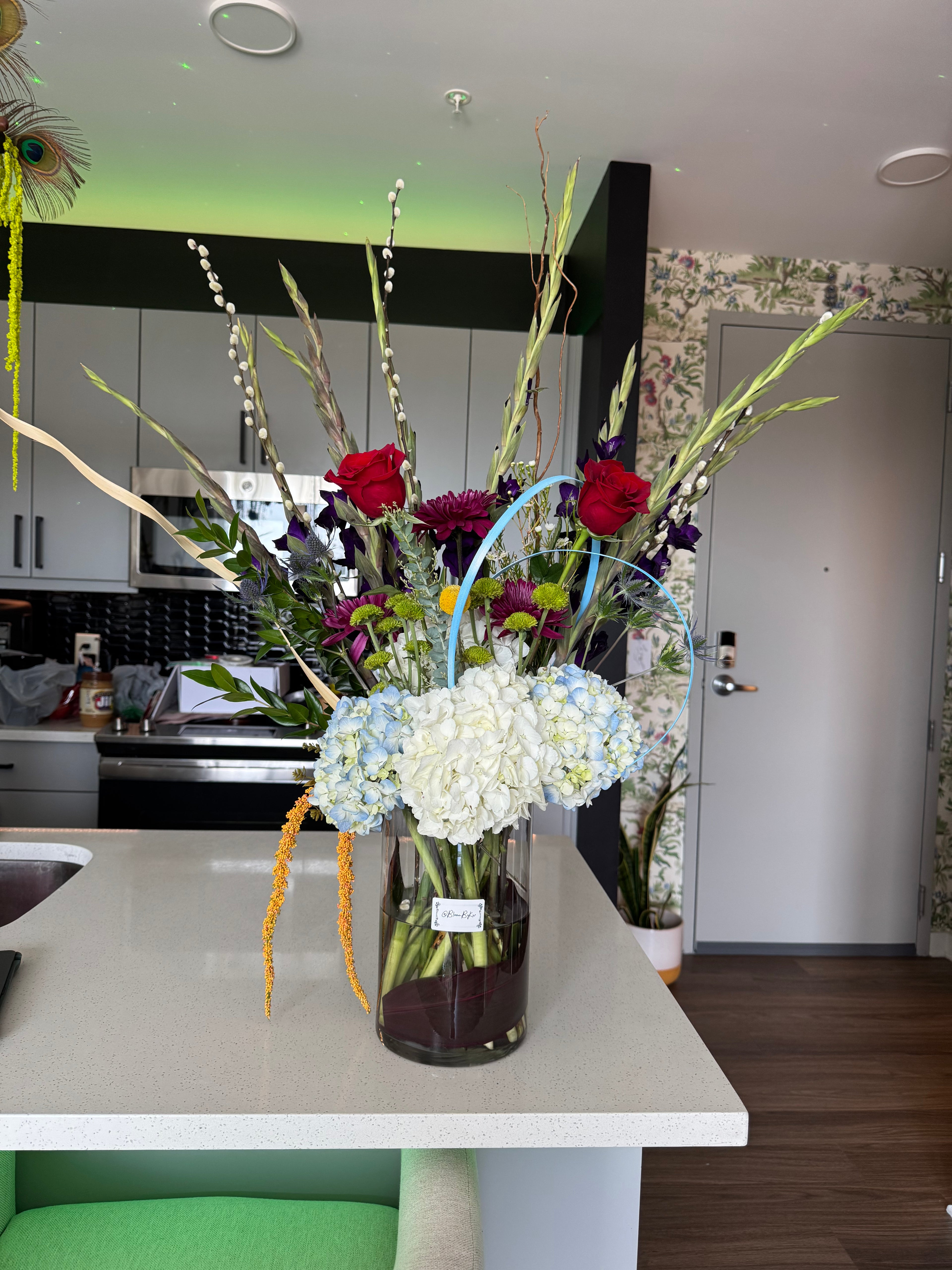 Blue Mist Hydrangeas Centerpiece