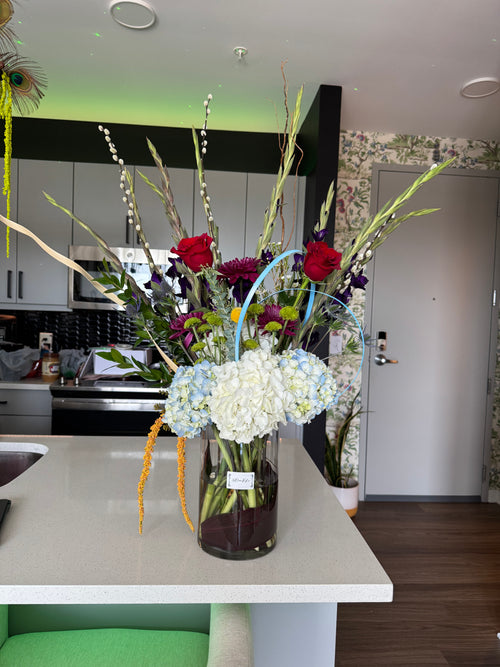 Blue Mist Hydrangeas Centerpiece
