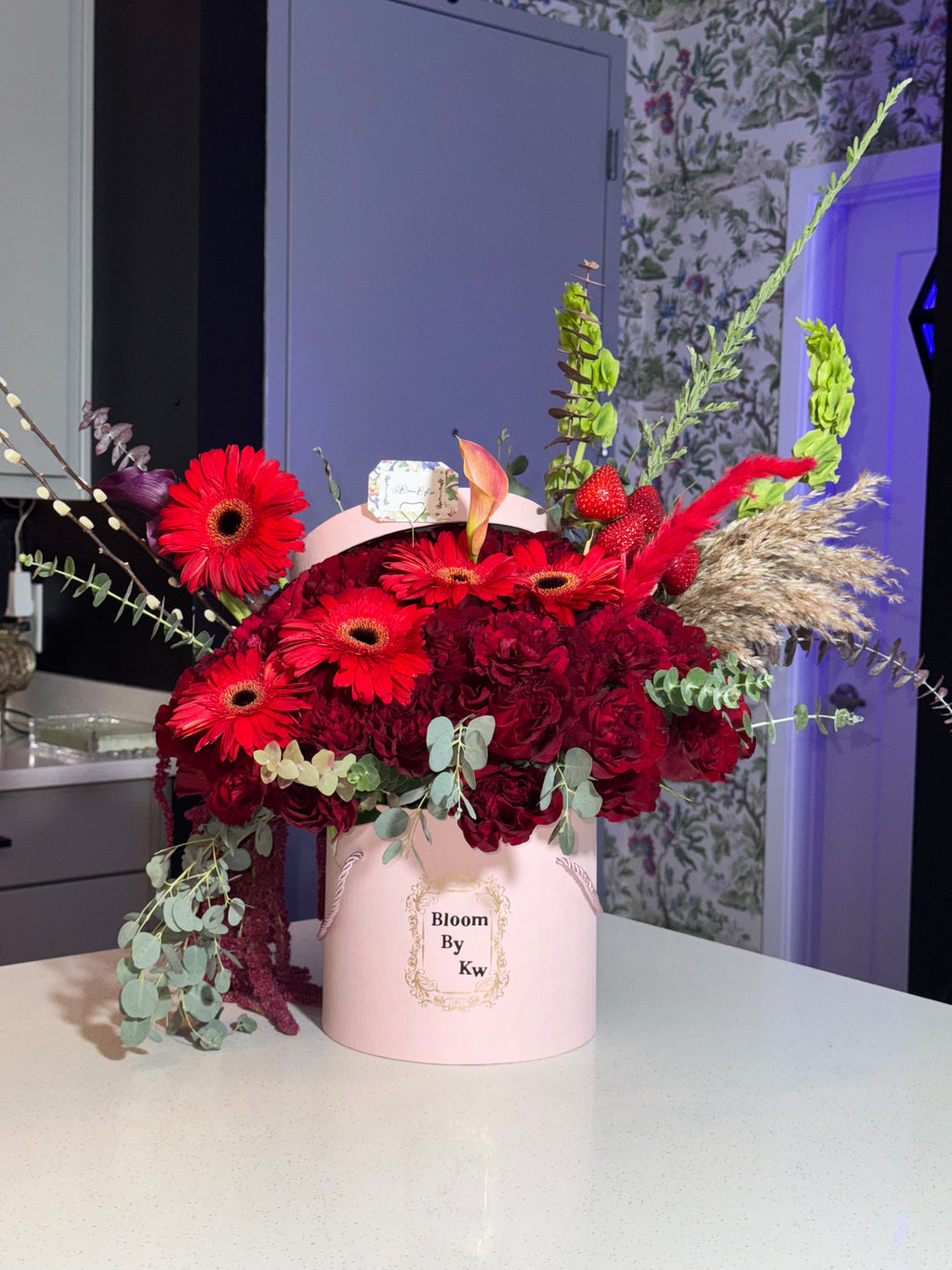Crimson Elegance Hatbox