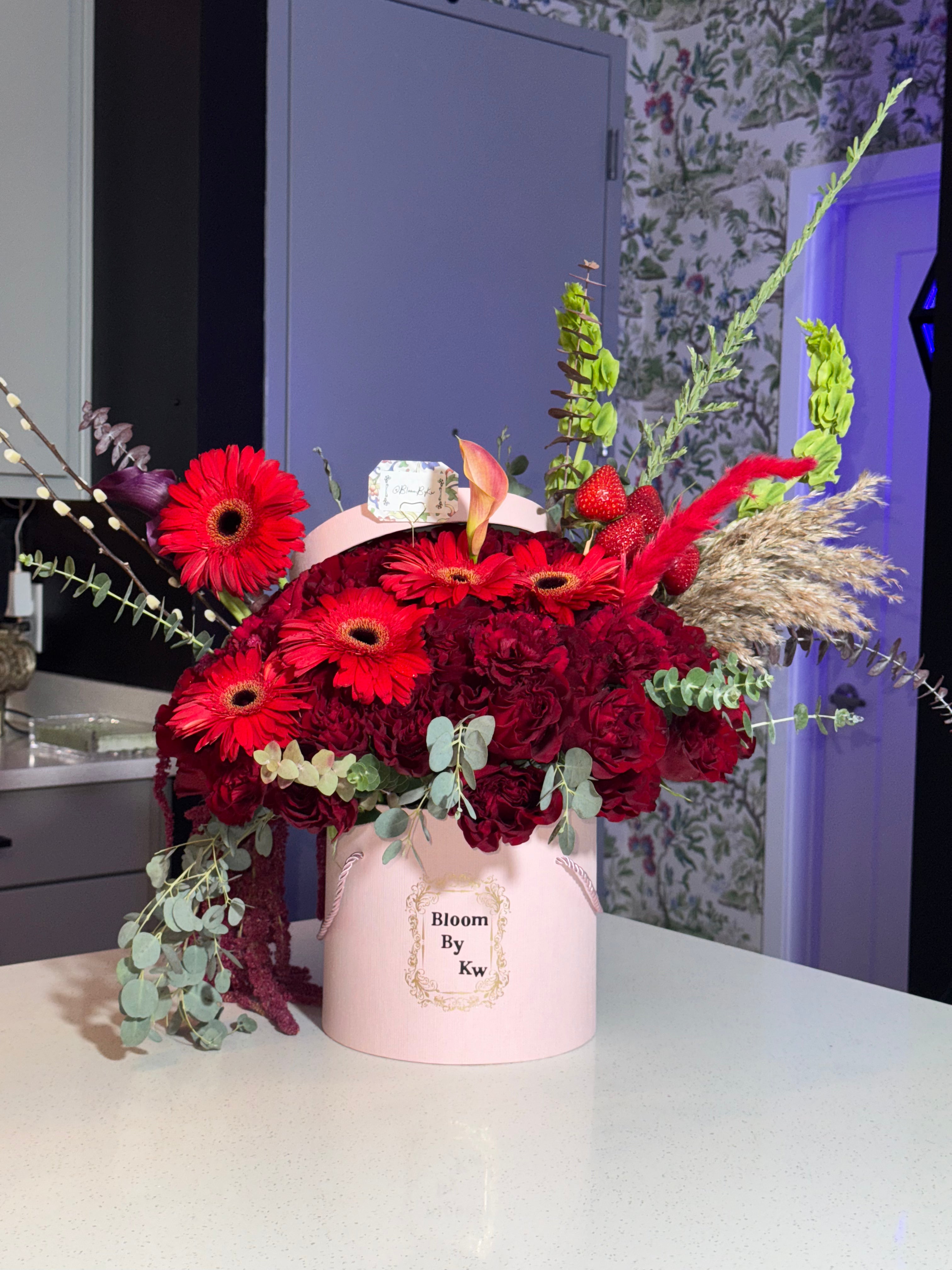 Crimson Elegance Hatbox
