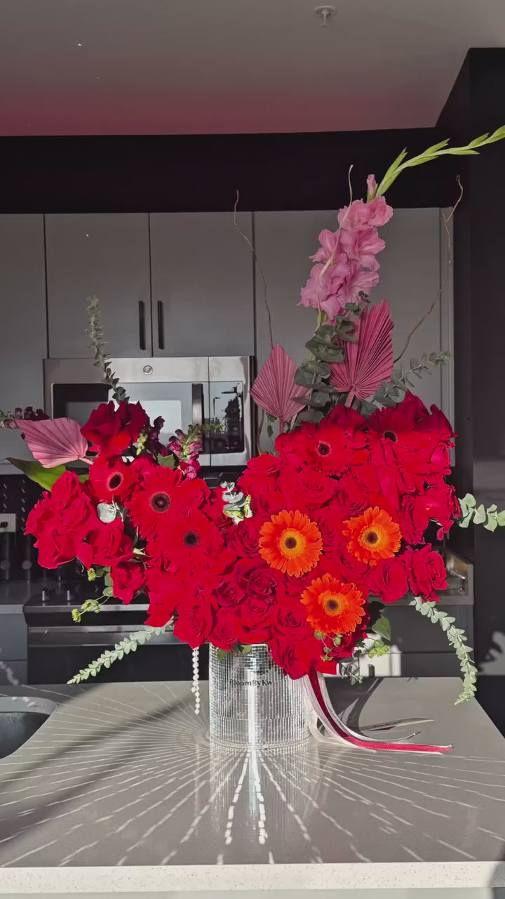 Luxury Red Rose & Gerbera Centerpiece